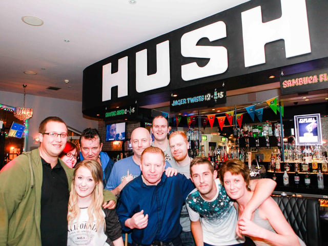 Fergie, Anna, Mark, Sabrina, Tom, Sam, Stefan, Jim, Darren & Kay in Bar Hush