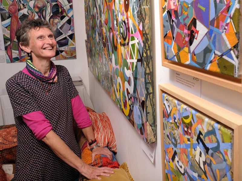 Angela Dawson with her work.
picture: Richard Ponter