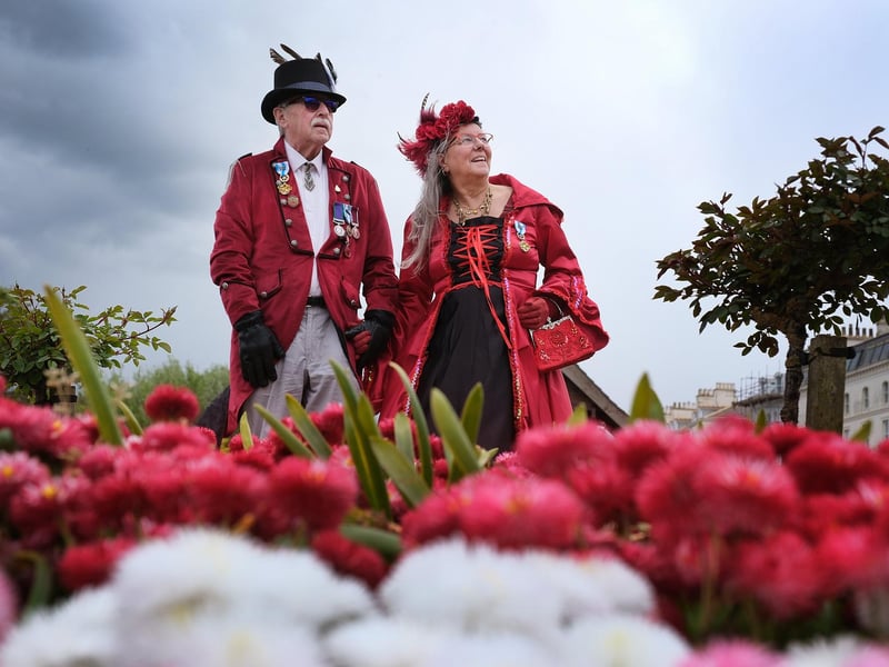 David Wilkinson and Carol Locke looking lovely amongst the flowers.