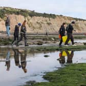 Whitby Lobster Hatchery - juvenile release at Runswick Bay.