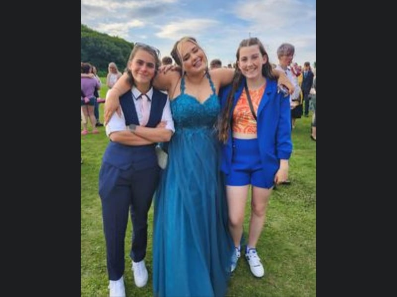 Madison Broadbent (middle) was looking stunning with her friends at prom.