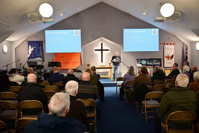 Fracking meeting this week at Burniston Church Hall. photo: Richard Ponter