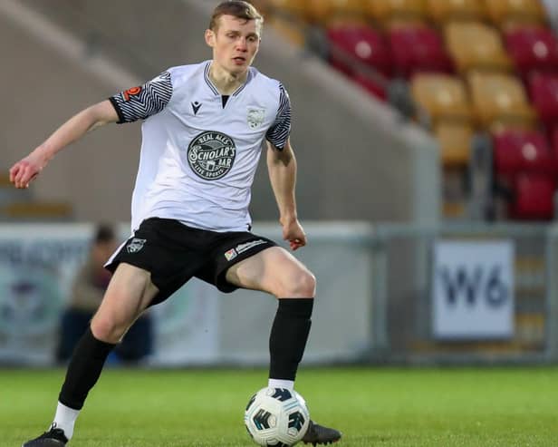 Nick Hutton in action during Boro's NRCFA Senior Cup final win earlier this year. PHOTO BY VIKING PHOTOGRAPHY YORK