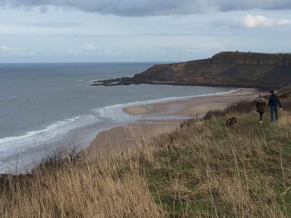 Looking out towards Cayton Bay