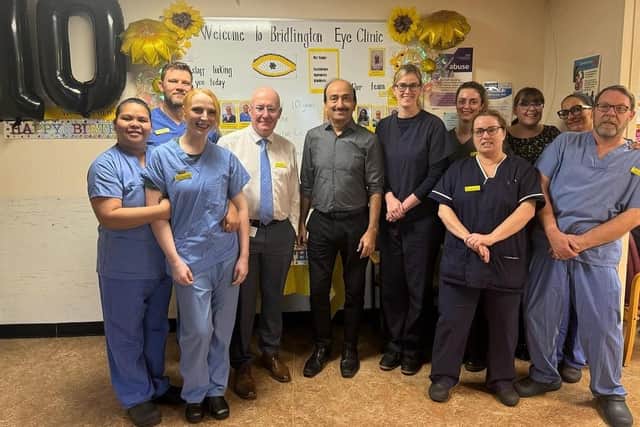 Staff at the Bridlington Eye Clinic celebrated 10 years