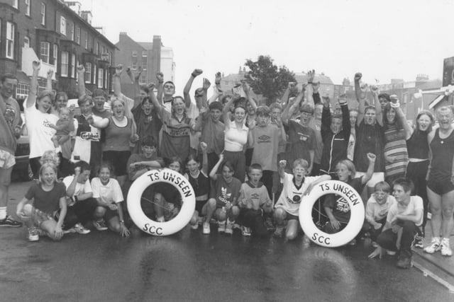 Members of Filey Sea Cadets are pictured in August 1997 at the end of their gruelling 300 mile run. Did you take part in the walk? 