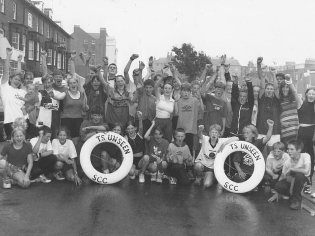 Members of Filey Sea Cadets are pictured in August 1997 at the end of their gruelling 300 mile run. Did you take part in the walk? 