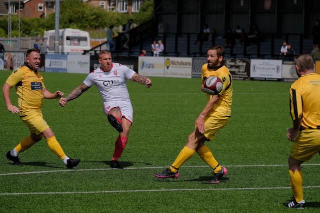 Scarborough Legends v SAFC Legends in action in 2022. Photo by Richard Ponter