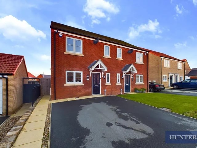 This three bedroom and two bathroom semi-detached house is for sale with Hunters with a guide price of £230,000.