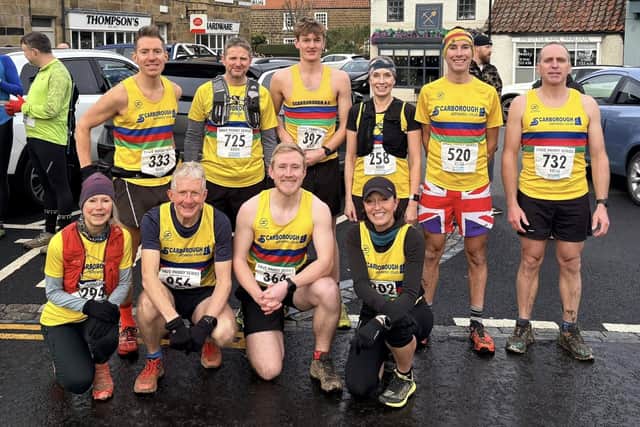 Scarborough AC athletes line up before the annual New Year's Day Captain Cook's Fell Race.