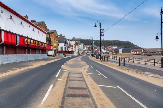 A deserted Scarborough in April 2020