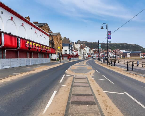 A deserted Scarborough in April 2020