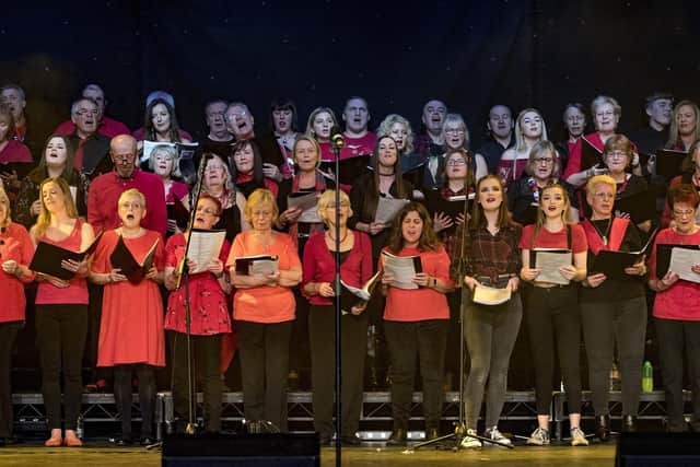 The Remarkable Rock choir features more than 100 voices.