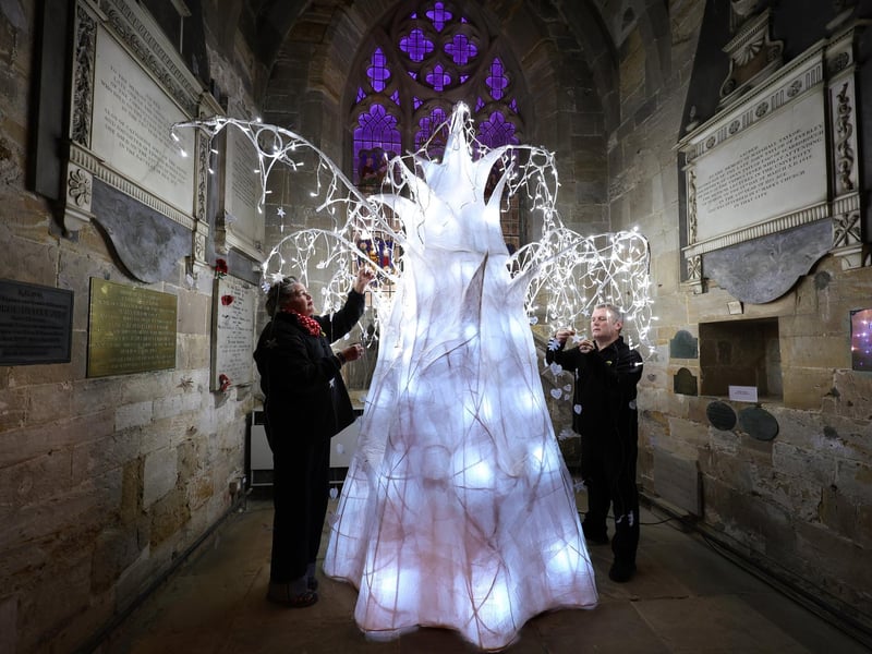 St Mary's Church Scarborough Lights installations with Dawn Dyson Threadgold and Lee Threadgold