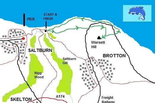Map of the Saltburn walk.