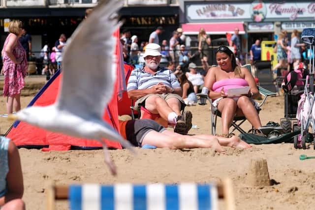 Relaxing on the beach at Scarborough South Bay.
picture: Richard Ponter