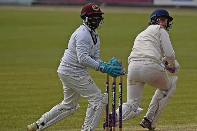 Redshaw works behind square leg during his 64.