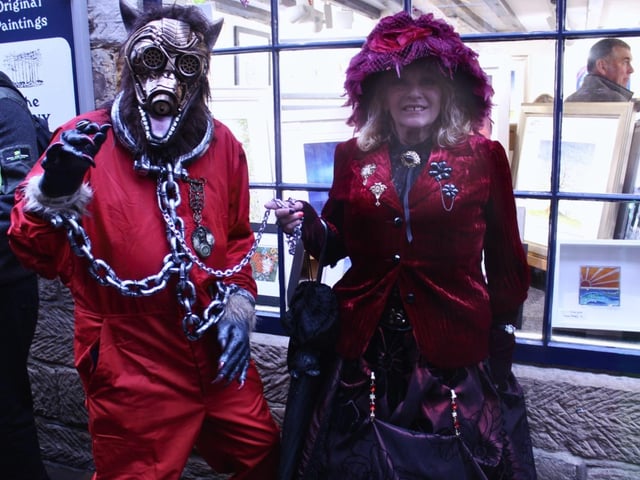 Whitby Goth Weekend saw thousands of visitors descend on the town - this is Caren and Les, from Goole.
picture: Sienna French