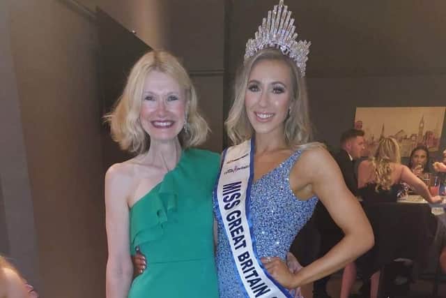 Sally-Ann Fawcett with Miss Great Britain Amy Mesiak, from South Lanarkshire