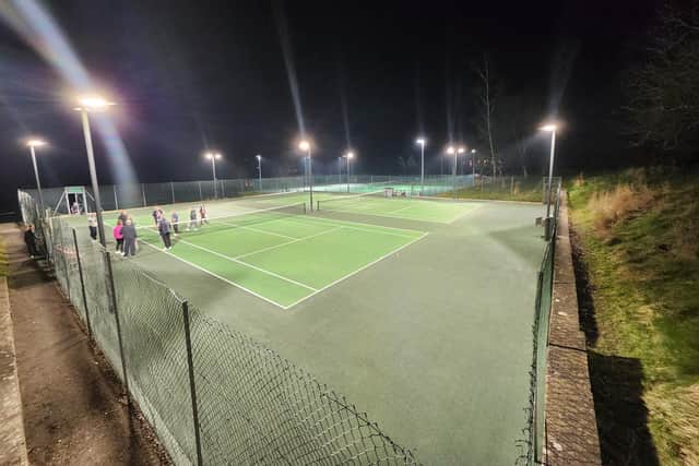 Scalby Tennis Club's new floodlit courts.