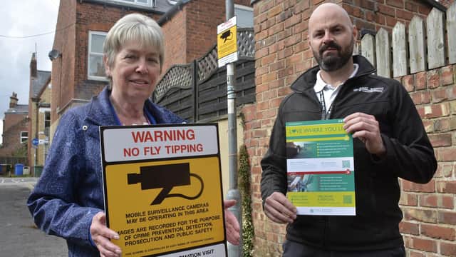 Councillor Lyn Healing and Matt Gent, the council’s service manager for environmental enforcement, launch the Love Where You Live campaign.