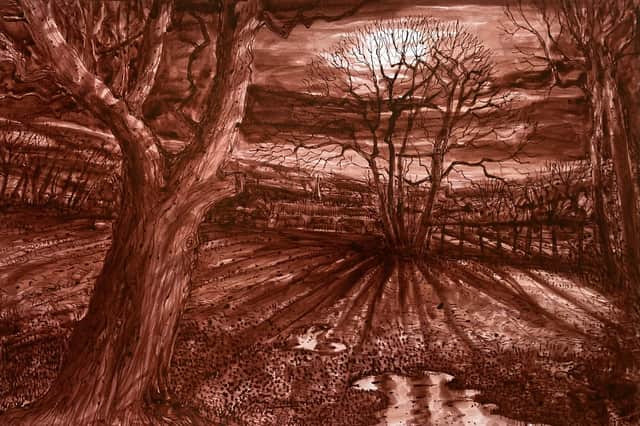 Winter landscape above Sinnington, Ryedale, by Simon Crawford.