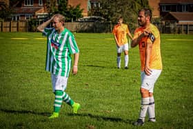 Jamie Patterson and Nathan Till keeping an eye on the ball. PHOTO: ALEC COULSON