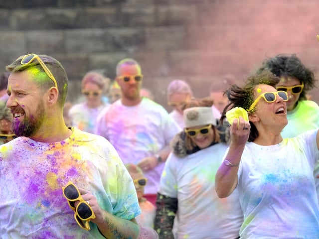 Enjoying a race with a difference at the Whitby Colour Run.