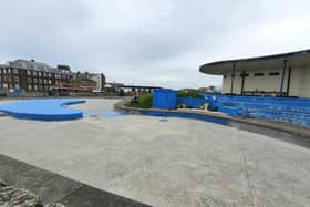 The outdoor paddling pool on Whitby's West Cliff, pictured on Tuesday June 27.
