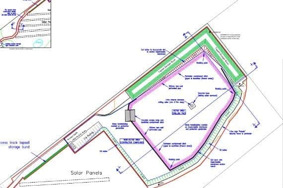 Site layout plan for Burniston gas drilling. March 2025. Courtesy Europa