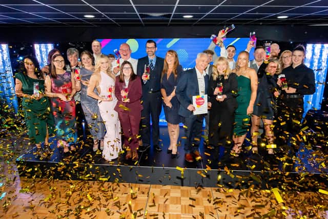 All of the winners on stage at the East Yorkshire Apprenticeship Awards 2024. Picture by Allan McKenzie/AMGP.co.uk