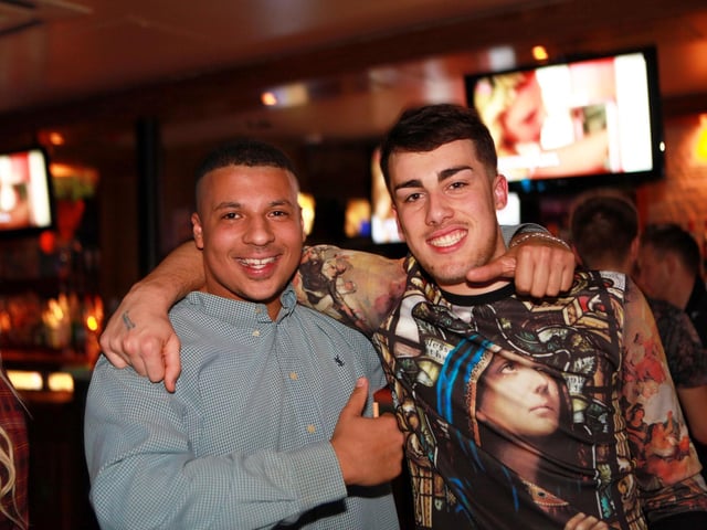 Aniles and Joe enjoying a student night out.