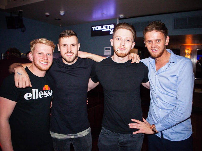 Jack, Jake, Sam & Dan enjoy their lad's night out in Blue Lounge