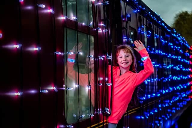 The North Yorkshire Moors Railway - Light Spectacular Express, covered with thousands of colouful lights