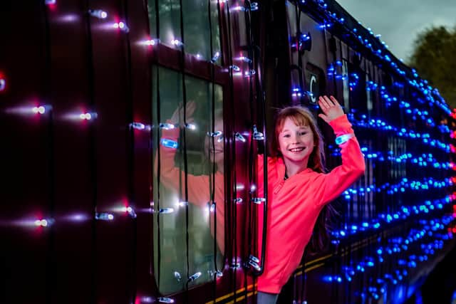 The North Yorkshire Moors Railway - Light Spectacular Express, covered with thousands of colouful lights