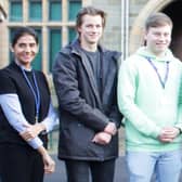 The Principal Asma Shaffi with Bradley Sills, Adam Tiling and Lauren Hinton, Oxbridge students. Submitted image