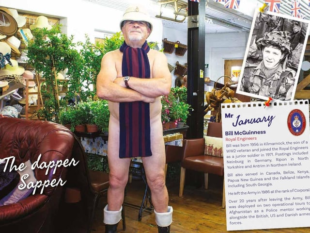 Bill McGuinness is shown here as Mr January, also known as 'The Dapper Sapper'.