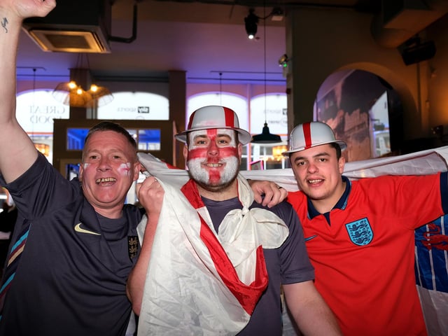Fans looking patriotic in The Scarborough Flyer.picture: Richard Ponter