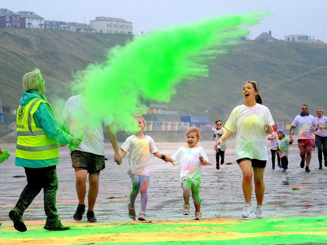 The Whitby Colour Run on West Cliff Beach