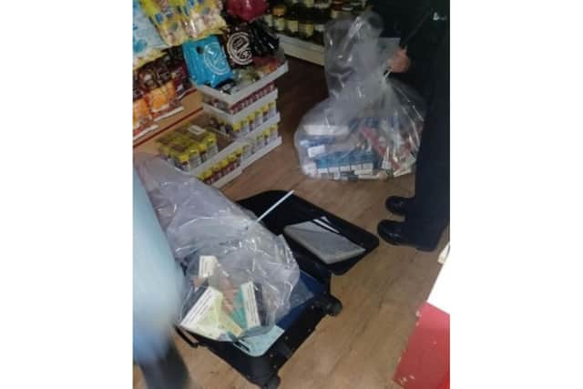 Some of the items seized by police during the visits