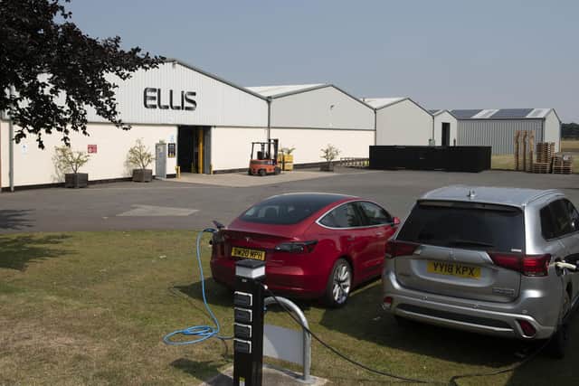 Plugged in to the green agenda – Ellis Patents produces 50% of the power it needs through solar energy but also has banks of power points for electric vehicles (EVs).