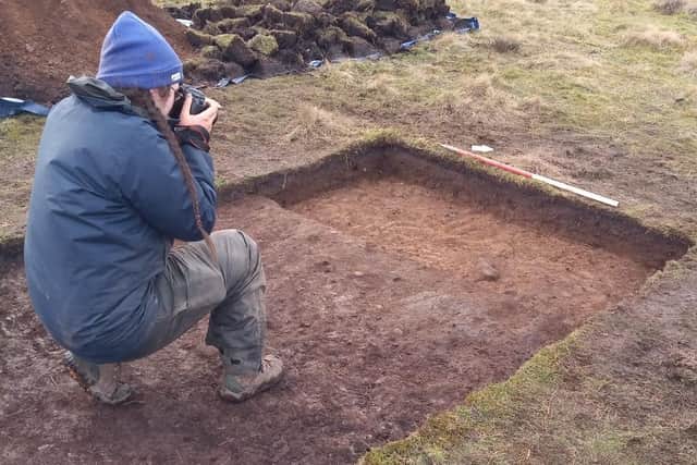 Keeping a record of events at the archaeological dig site near Moorsholm.