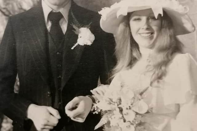 Jerry and Wendy Wellington on their wedding day in December 1972.