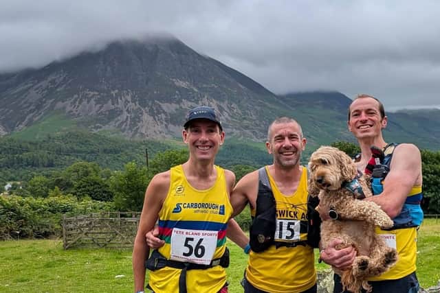 At Buttermere, Scarborough's Dan Bateson, left, and Robert Bailey, right, with a guest in the middle.