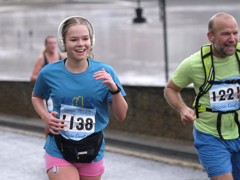 Running towards the finish line.