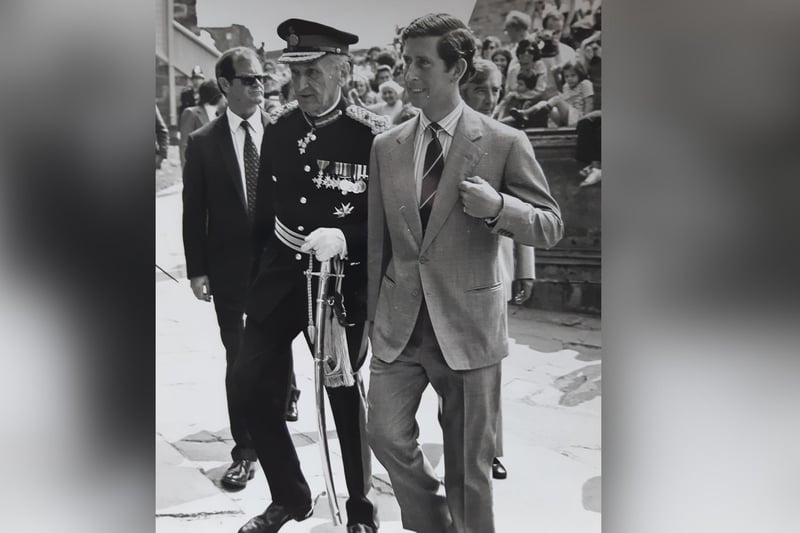 Prince Charles on his 1978 visit to Whitby.