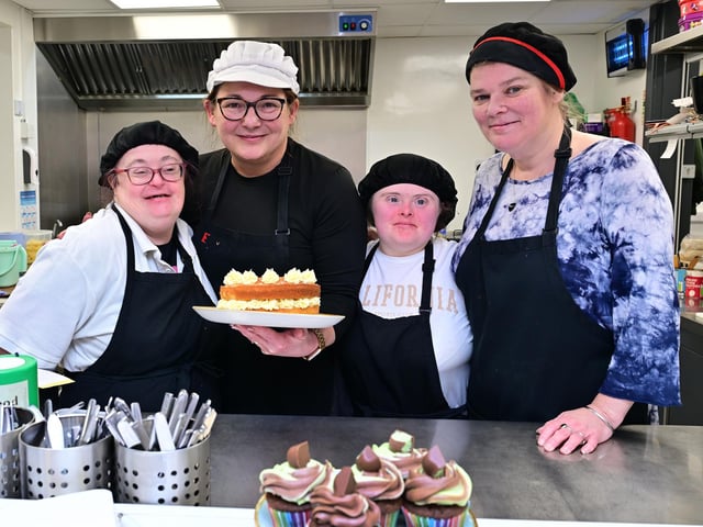 In the kitchen are Annabel Childs, Nicola Gent, Emma Norman and Sharon Grady. photo: Richard Ponter