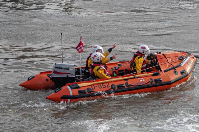 Bridlington volunteer lifeboat 'Ernie Wellings' entering Bridlington Harbour. Photo courtesy of RNLI/Mike Milner.