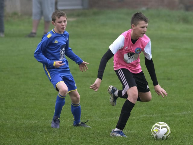 Ayton Under-13s pull away from Eastfield Under-13s (blue kit)