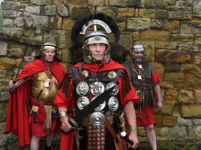 Big Day Out At Scarborough Castle - Pictured Legio VI Victrix Eboracum, from left, Dave Grainger, Martin Williams and Dale Symon